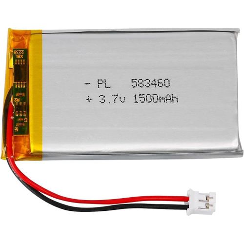 Batterie Lipo 3,7 V,1500 Mah 583460 Lithium-Polymère Avec Connexion 2p-Ph Avec Pas De 2,0 Mm