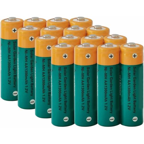 Piles Rechargeables Nimh Aa 1300mah 1,2v Pour Éclairage Solaire Extérieur De Jardin,Éclairage De Chemin De Paysage,Éclairage De Cour (16 Pièces)