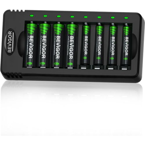 Kit 4 Piles Aa Avec 4 Piles Aaa Nimh Rechargeables Avec Chargeur,Charge Rapide
