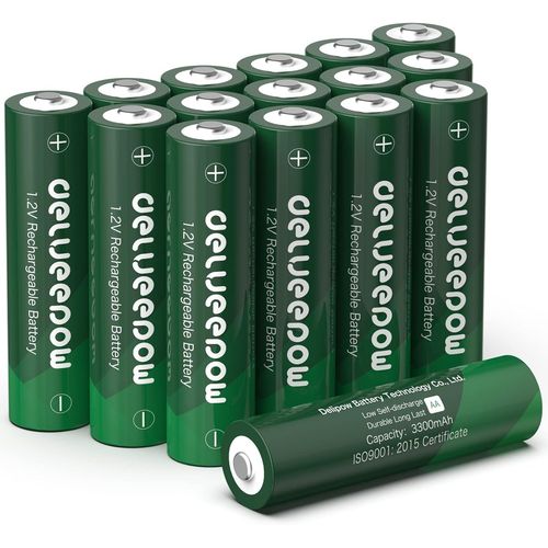 Piles Rechargeables Aa 1,2v 3300mah Haute Capacité,Piles Aa Rechargeables Nimh 1200 Cycles Lot De 16 Piles