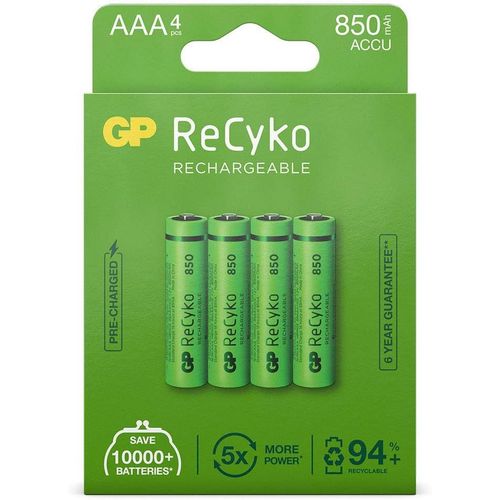 1x4 Recyko Nimh Batteries Aaa 850mah,Ready To Use