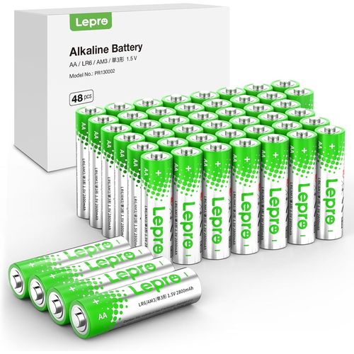 Piles Alcalines Aa-Lot De 48-1,5v Lr6 Piles Aa -2800mah-Batteries Aa Pour Le Quotidien,Ultra Alcalines Piles Anti-Fuite,Anti-Corrosion Idéale Pour Réveil,Télécommande,Jouet