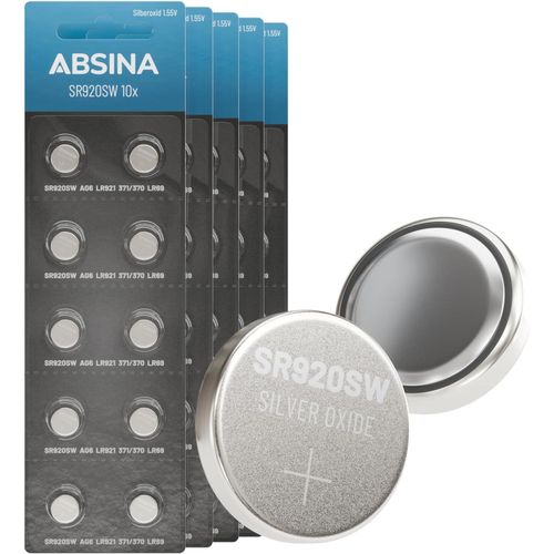 50x Pile Sr920sw Pour Montre 1,55v Oxyde D'argent-Pile 371 Montre Étanche Et Longue Durée-Batterie Sr920sw/Lr921/371/370/Lr69/Ag6