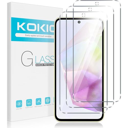 Verre Trempé Pour Samsung Galaxy A35 5g 6,6 Pouces,Lot De 3 Vitre Film Protection Écran Compatible Avec Samsung A35,Dureté 9h Vitre,Ultra Clair,Anti-Rayures,Facile À Installer