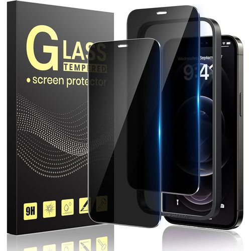 Verre Trempé Anti-Espion Pour Iphone 12 Pro Max 6,7 Pouces,Vitre Protection Pour Iphone 12 Pro Max Écran Protege Kit Outil D'installation Facile,[Sans Bulles][9h Dureté][Facile À Installer]