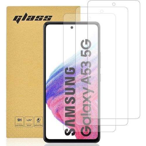 [Lot De 3] Verre Trempé Compatible Samsung Galaxy A53,5g Protection D'écran Pour Galaxy A53 [Extrêmement Résistant Aux Rayures] [Haute Définition][Facile À Installer],Screen Protector
