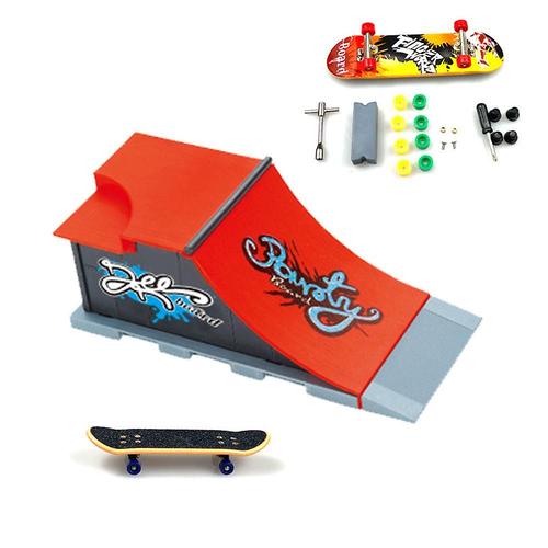 Ensemble de rampe de touche Mini doigt planche à roulettes touche demi-tuyau rampe pour touches accessoires d'entraînement enfants jeu de skate interactif C