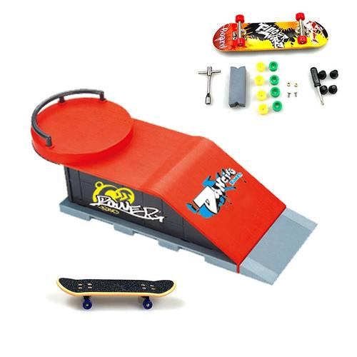 Ensemble De Rampes De Touche, Mini Rampe De Skateboard À Doigts, Demi-Tuyau Pour Accessoires D'entraînement De Touche, Jeu De Skate Interactif Pour Enfants D