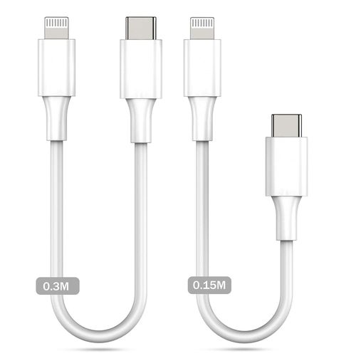 Usb C Lightning Cable 30cm+15cm Certifié Mfi Lot De 2 Câbles De Chargeur Pd Courts Pour Iphone Compatibles Avec Iphone 14/13/12/11/Se/Xs/Xr/X/8/8 Plus/7/6,Airpod,Ipad/Air/Mini
