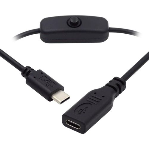 Câble USB type C USB-C mâle vers femelle avec bouton marche/arrêt pour clavier d'ordinateur portable Raspberry Pi 4B