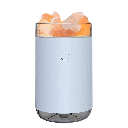 Diffuseur D'air Électrique, Humidificateur Pour Huile Aromatique, Pierre De Sel En Cristal, Veilleuse Led, Lampe De Décoration Pour La Maison, Bleu