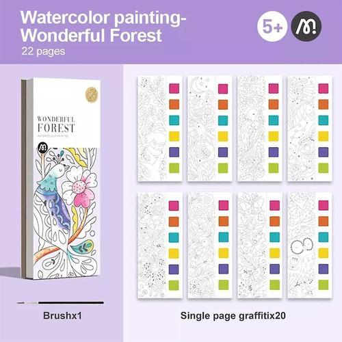 Livre de peinture aquarelle de poche, livre de coloriage Graffiti de dessin animé, cadeau pour enfants C