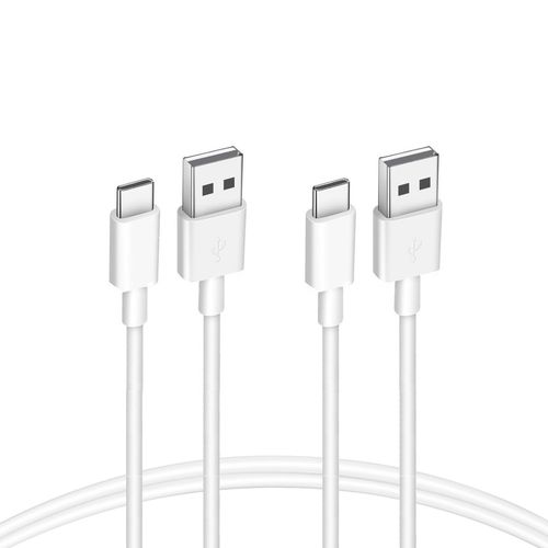 Lot de 2 Câble USB vers USB C 60W Blanc 1M 3A Câble Chargeur charge rapide pour Apple MacBook Pro,iPad Pro,iPhone 15/15 pro,Samsung,Google Pixel,Xiaomi,Kindl