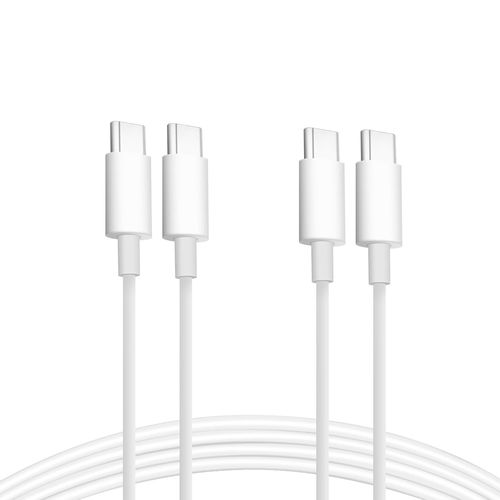 Lot de 2 Câble USB-C vers USB-C 2M 100W 5A Câble Chargeur Câble Charge Rapide Blanc pour Apple MacBook Pro,iPad Pro,iPhone 15,iPhone 16,Samsung Galaxy,Google Pixel,Xiaomi,Kindle