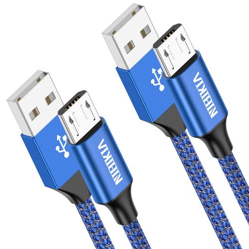 Câble Micro USB,[2 Pack/0.5M+0.5M] Nylon Tressé Micro USB Cable Chargeur Charge Rapide et Synchro pour Android Samsung Galaxy S7 S6 Edge J3 J5,Redmi Note 5,Huawei,Sony