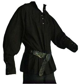 Costume De Style Pirate Viking De La Renaissance Médiévale Pour Hommes, Chemise À Manches Longues, 2xl, Noir