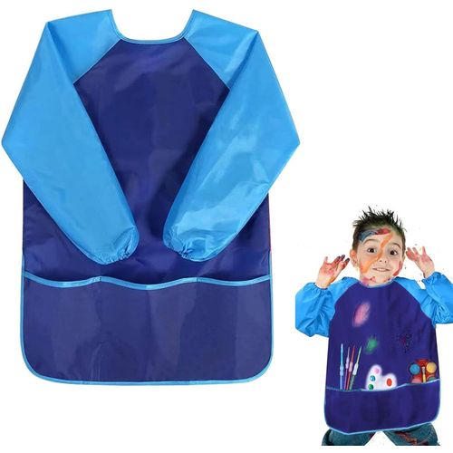 KALANKA-Tablier Enfants Peinture,Blouse Peinture Enfant Imperméable,Tablier de Peinture Enfant,Avec 3 poches pour les activités scolaires,cuisine,3-5 ans