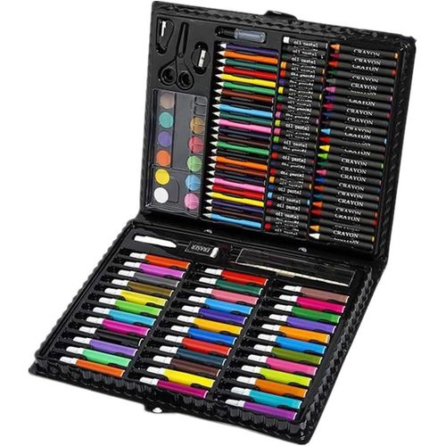 KALANKA-Sets de Dessin,Malette de Coloriage Enfants Aquarelle Crayon Enfants Dessin Artiste Kit Crayons de Couleur Ensemble Crayon Peinture À L'huile Pinceau Outil De Dessin Cadeau Avec Boîte 150 pcs