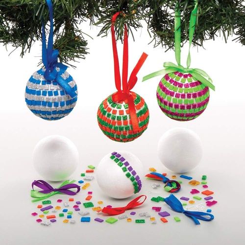 KALANKA-Kits de Boules de Noël mosaïques (Paquet de 4) - Loisirs créatifs de Noël pour Enfants