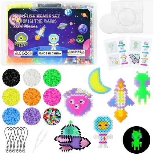 Kalanka-Perles À Repasse, 4200 Perles 5mm Fusible Perles Jouets, Kit De Perle A Repasser Bricolage Loisirs Créatif Pour Garçon Filles, Fusible Perles Jouets Cadeau D'anniversaire De Noël Pour Enfant