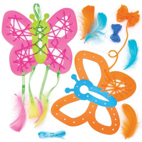 KALANKA-Kits d'attrape-rêves papillons (lot de 4) - Kits créatifs pour enfants.