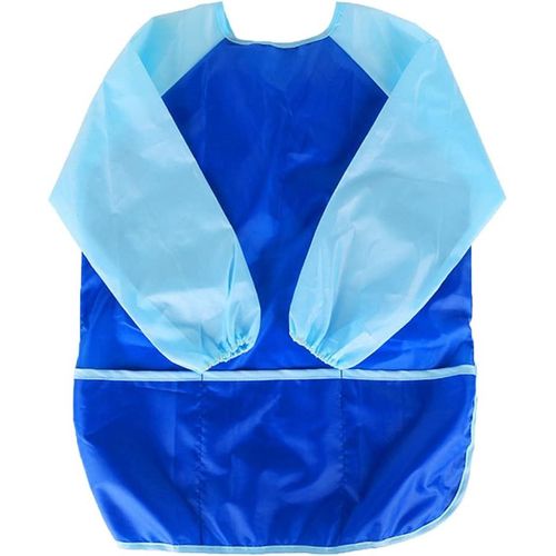 KALANKA-Tablier de bricolage pour enfants de 3 à 7 ans, avec manches, pour enfants de 3 à 7 ans, pour l'école, la peinture, la cuisine (bleu M, 100-125 cm)