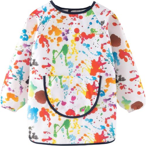 KALANKA-Tablier pour enfants, de 2 à 6 ans, tablier imperméable pour enfants, tablier de peinture pour enfants, tablier pour enfants avec poche pour peindre, cuisiner, manger, arts et artisanat (styl