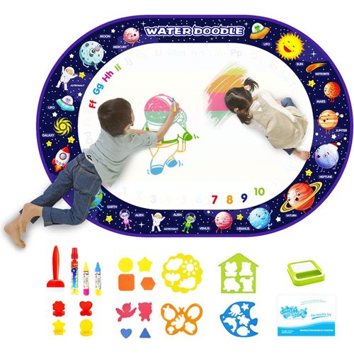 KALANKA-Tapis Dessin Eau, 100 * 70cm Tapis Doodle Enfant 3 4 5 6 ans, Magic Matte avec Stylos Eau, Jouets Educatifs Coloriage Tapis Peinture Cadeau pour Garcons Filles