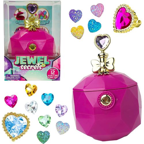 KALANKA-JEWEL SECRETS, Pack Bague Magique & Joyaux, Loisirs Créatifs, Transforme des Pierres en Joyaux pour Créer des Bijoux, 1 Boite à Bijoux Magique, 6 Pierres (12 Joyaux), 1 Bague, Dès 4 Ans, Jew0