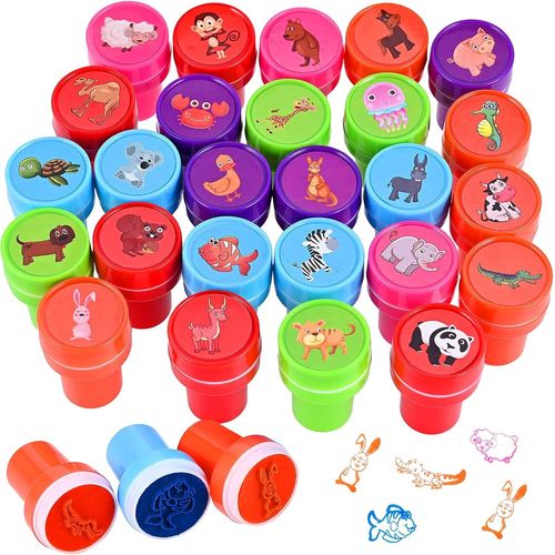 KALANKA-Faburo Lot de 26 tampons Animaux pour Jouer sur des Jouets artisanaux en Papier, Rouge