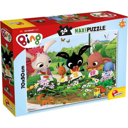 KALANKA-Lisciani - Bing - Maxi Puzzle Nature 81219 - Puzzle Enfant 24 Pièces - Très Épaisses - Développe Dextérité et Observation - 50x35 cm - Fabriqué en Italie - Dès 3 Ans