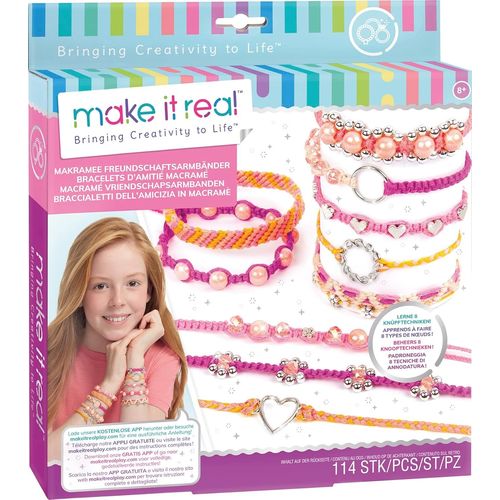 KALANKA-¿ Make It Real ¿ Kit Bracelets d¿Amitié pour Fille 8 Ans ¿ Bracelets Brésiliens à Fabriquer ¿ Perles et Fils Inclus ¿ 8 Techniques de Nouage ¿ Kit Créatif Enfants ¿ Idée Cadeau