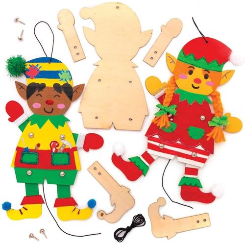 KALANKA-Kits de Couture marionnettes à Main de Lutins de Noël (Paquet de 4) - Loisirs créatifs festifs pour Enfants