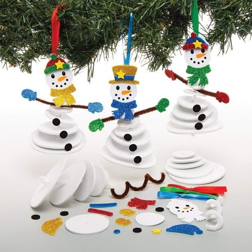 KALANKA-Kits de décoration Bonhomme de Neige à empiler (Paquet de 6) - Loisirs créatifs de Noël pour Enfants