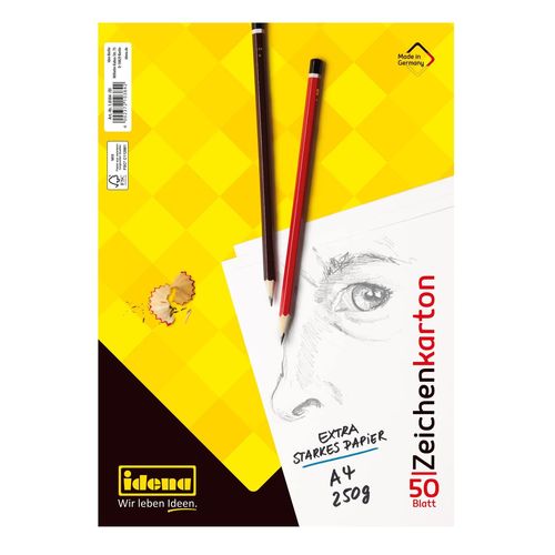 KALANKA-10384 - Bloc de papier cartonné de dessin A4, 50 feuilles, 250 g/m², 1 pièce