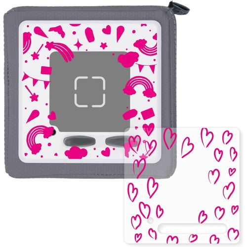 KALANKA-dv1186 Lot de 2 films de protection pour Toniebox - Découpe sur mesure - Film autocollant - C?urs et arc-en-ciel - Rose - Motifs créatifs pour enfants