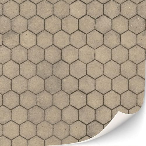 KALANKA-Lot de 3 feuilles de dalles autocollantes pour maison de poupée - Échelle 1:12 (hexagones en béton)