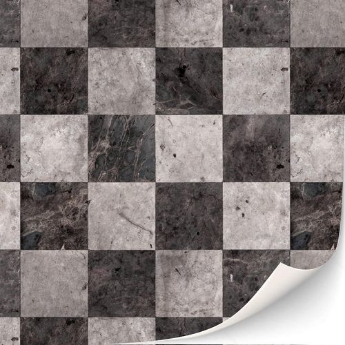 KALANKA-Lot de 3 feuilles de dalles autocollantes pour maison de poupée - Échelle 1:12 (motif damier marbré)