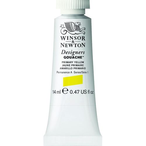 KALANKA-Designers Gouache - Peinture Gouache pour le Dessin, L'illustration, le Design - Aquarelle Opaque, Tube de 14ml, Couleur Jaune Primaire