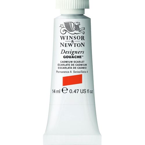KALANKA-Designers Gouache - Peinture Gouache pour le Dessin, L'illustration, le Design - Aquarelle Opaque, Tube de 14ml, Couleur Ecarlate De Cadmium Row