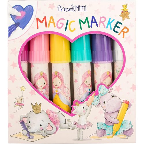 KALANKA-12120 Princess Mimi - Magic Marker, Set de 5 feutres et Un Crayon Magique, pour Dessiner, écrire et décorer