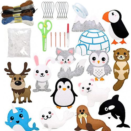 KALANKA-Kit de Bricolage en Feutre - 14 Styles D'artisanat Animal Avec Outils pour Débutants, Filles et Garçons
