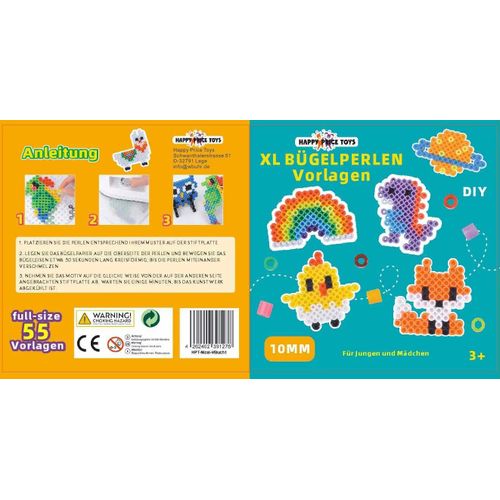 KALANKA-Lot de 55 modèles de perles à repasser grande taille (livre de modèles de perles à repasser XL) pour garçons et filles à partir de 3 ans. Pour grandes perles à repasser XL