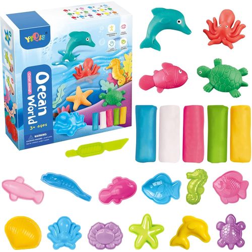 KALANKA-Accessoire Pate a Modeler pour Enfants, 18 Pièces Outils de Pâte À Modeler, Moules Kit pour Argile, Accessoires pour Pâte, Créatifs Cadeaux pour Enfants 3 4 5 Ans