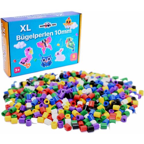 KALANKA-Lot de 1 000 perles à repasser Maxi XL 10 mm ton uni, grandes perles à repasser de 10 mm pour enfants à partir de 3 ans. . (compatible avec toutes les plaques à stylo