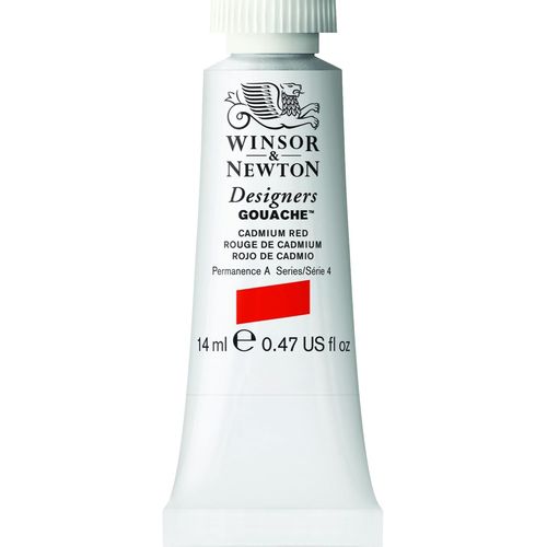 KALANKA-Designers Gouache - Peinture Gouache pour le Dessin, L'illustration, le Design - Aquarelle Opaque, Tube de 14ml, Couleur Rouge De Cadmium Row