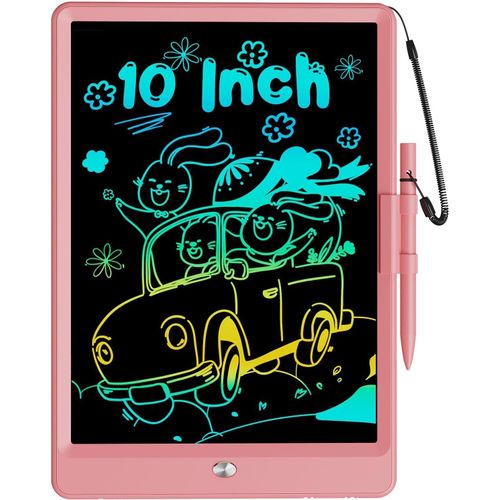 KALANKA-Bravokids Tablette Enfants pour Jouet Enfant 3 4 5 6 7 8 Ans, 10 Pouces Tablette Dessin Tablette d'écriture LCD, Ardoise Magique Jouets Educatif pour Filles Garçons Enfant (Rose)