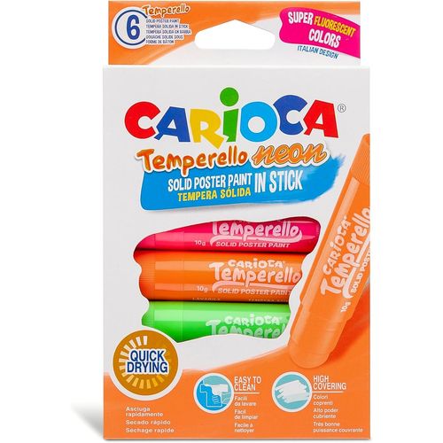 KALANKA-CARIOCA temperello Neon 42675 Lot de 6 bâtons de peinture pour poster Couleurs assorties