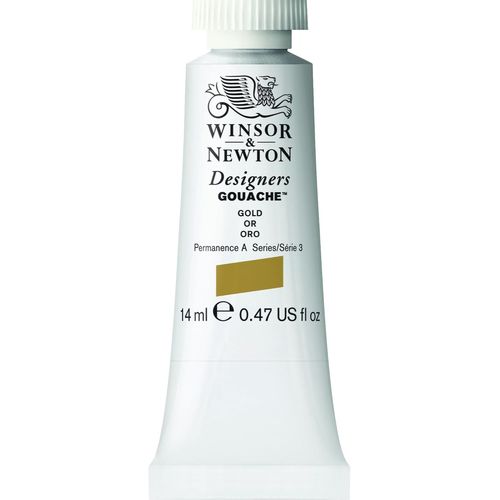 KALANKA-Designers Gouache - Peinture Gouache pour le Dessin, L'illustration, le Design - Aquarelle Opaque, Tube de 14ml, Couleur Or Imitation