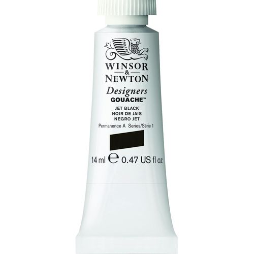 KALANKA-Designers Gouache - Peinture Gouache pour le Dessin, L'illustration, le Design - Aquarelle Opaque, Tube de 14ml, Couleur Noir De Jais Row